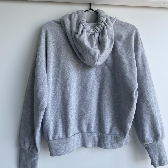 Express Oversized Grey Drawstring Hoodie - Picture 2 of 4